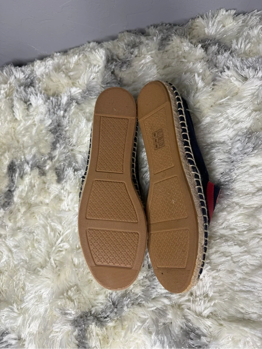 Tory Burch Black Canvas Espadrilles with Red, Pink & Yellow Leather Accents